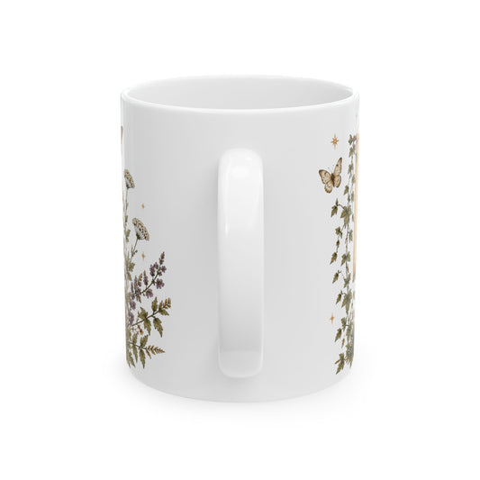 Virgo Zodiac Ceramic Mug – Vintage Botanical Astrology Coffee Cup (11oz)