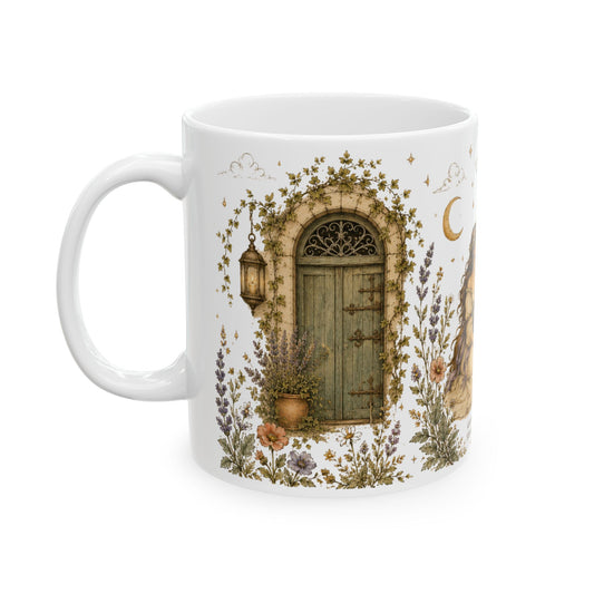 Taurus Zodiac Ceramic Mug – Vintage Botanical Astrology Coffee Cup (11oz)