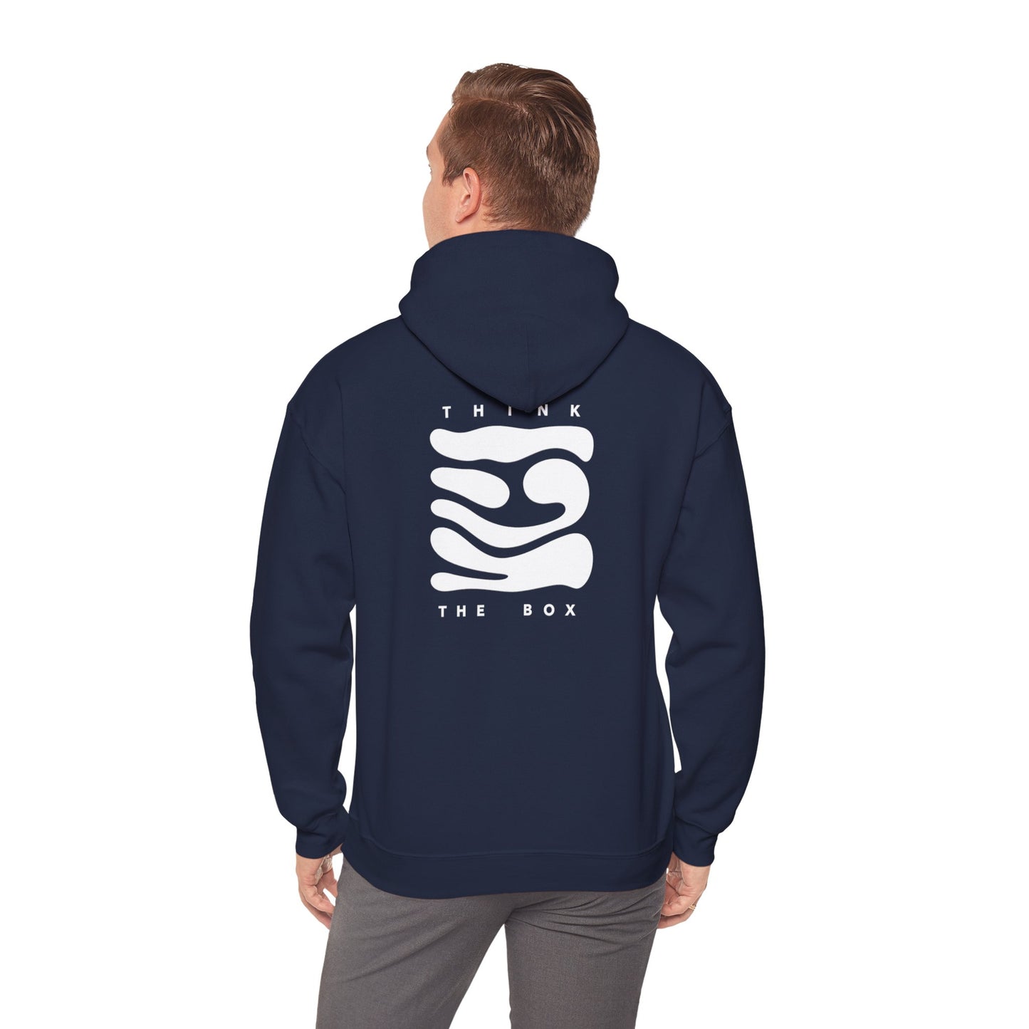 Hoodie — Minimal 'Think Outside The Box' Abstract Logo Pullover