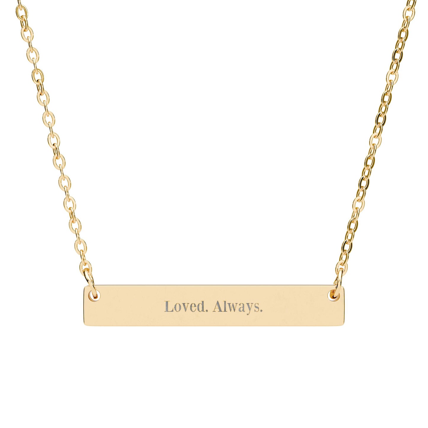 "loved. always" - Engravable Horizontal Bar Necklace