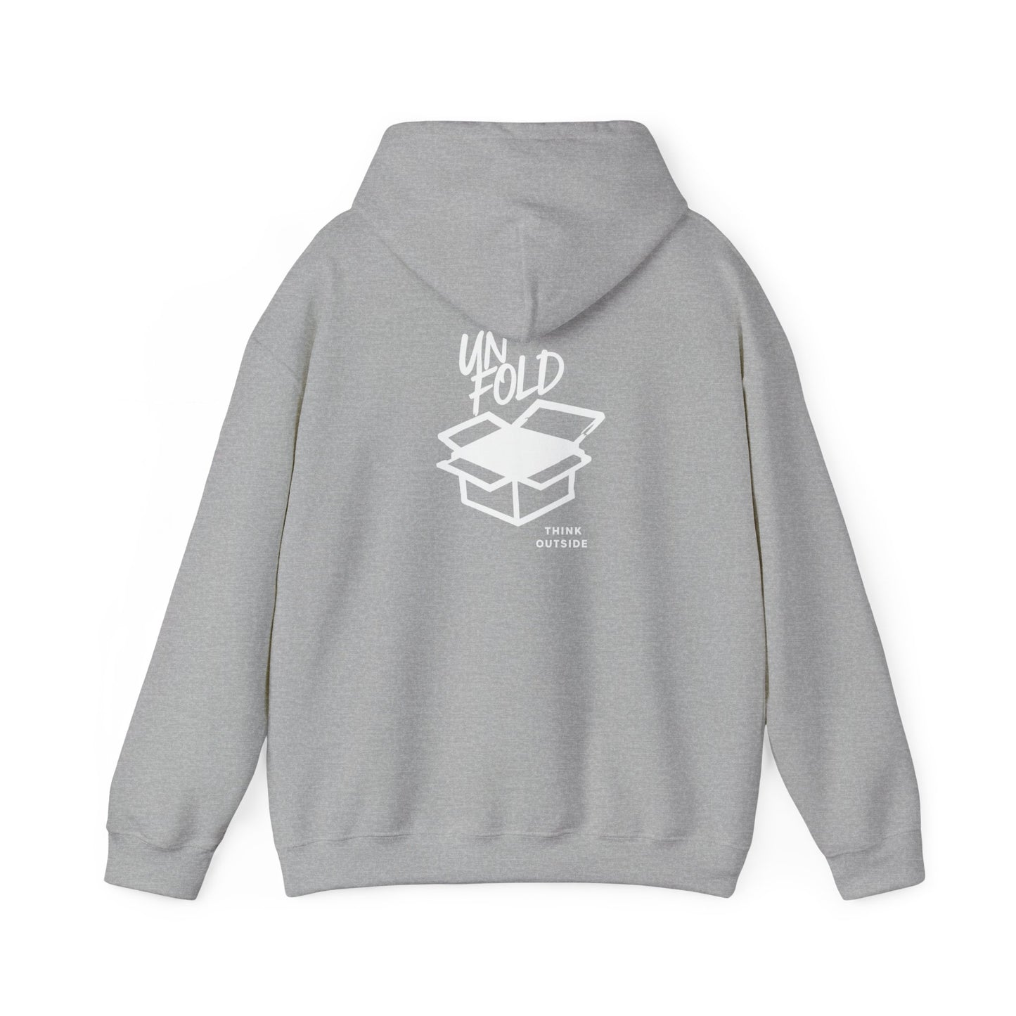 Hoodie — UNFOLD Box Graphic Pullover (Minimal Logo)