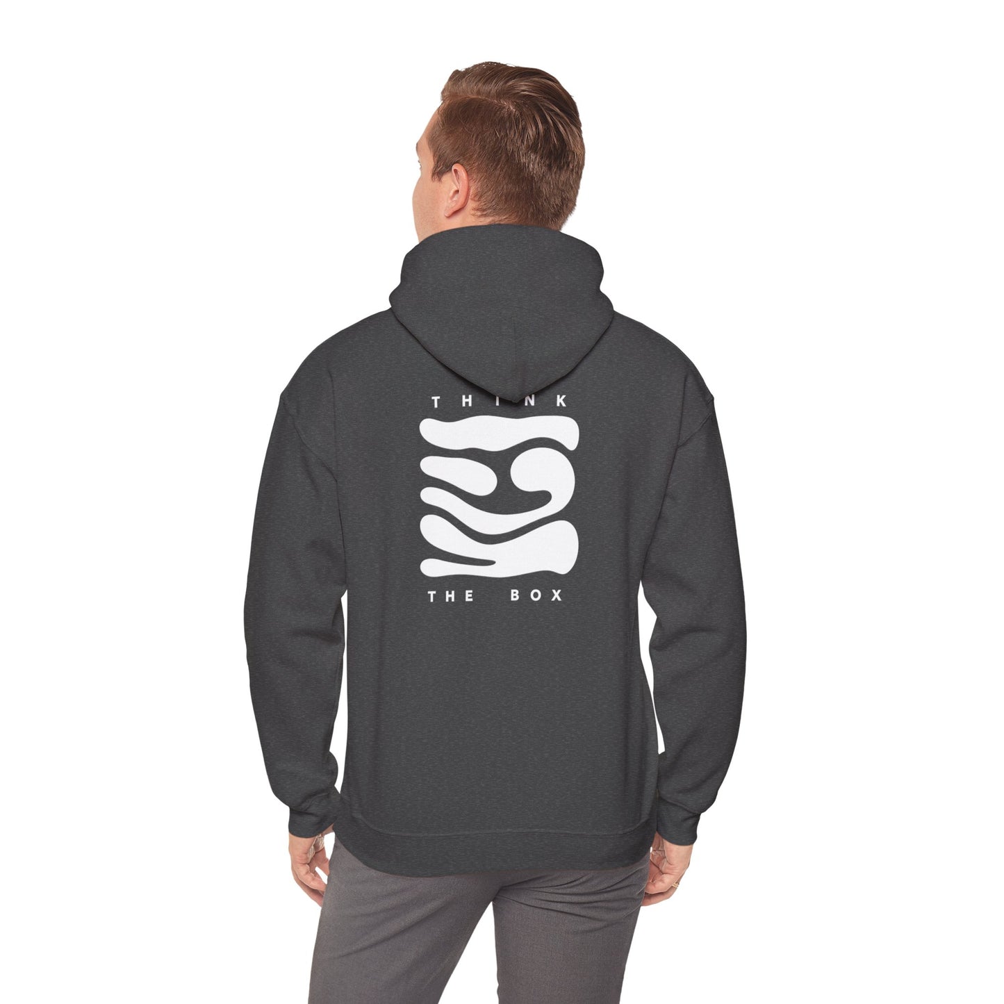 Hoodie — Minimal 'Think Outside The Box' Abstract Logo Pullover