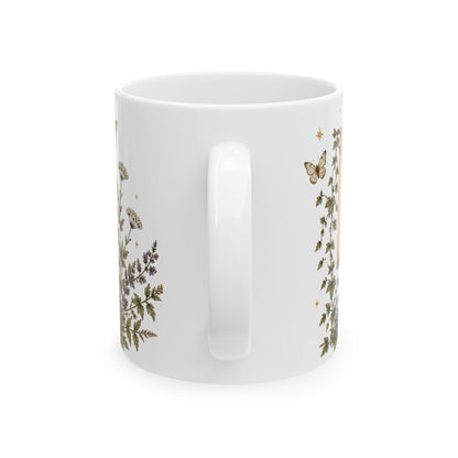 Virgo Zodiac Ceramic Mug – Vintage Botanical Astrology Coffee Cup (11oz)