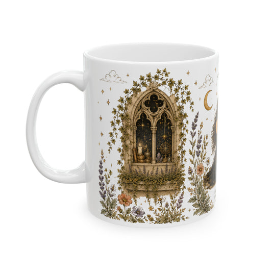 Scorpio Zodiac Ceramic Mug – Vintage Botanical Astrology Coffee Cup (11oz)