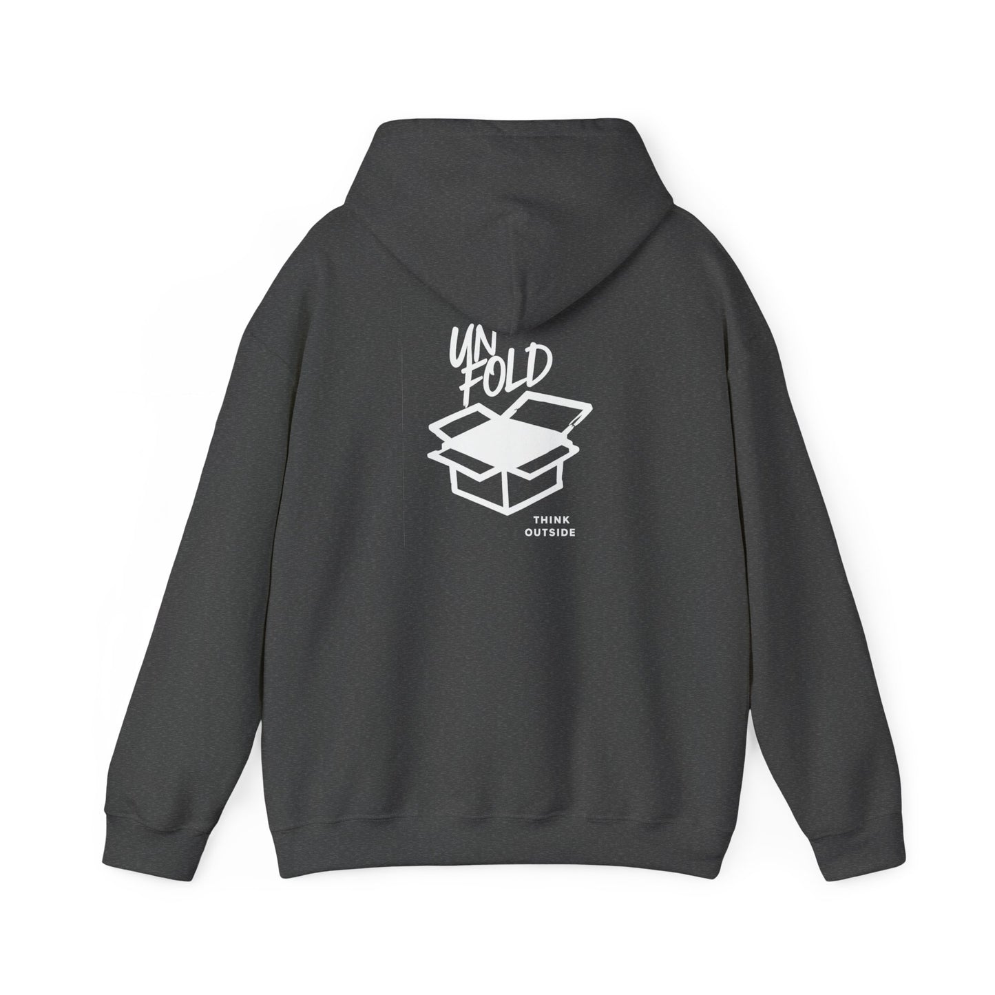 Hoodie — UNFOLD Box Graphic Pullover (Minimal Logo)