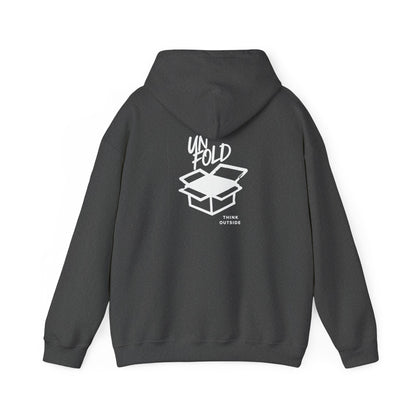 Hoodie — UNFOLD Box Graphic Pullover (Minimal Logo)