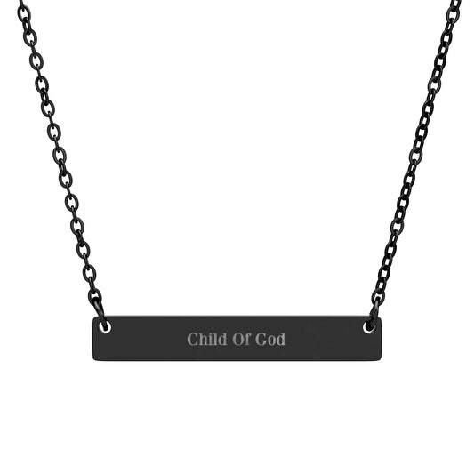 "Child of God"  - Engravable Horizontal Bar Necklace
