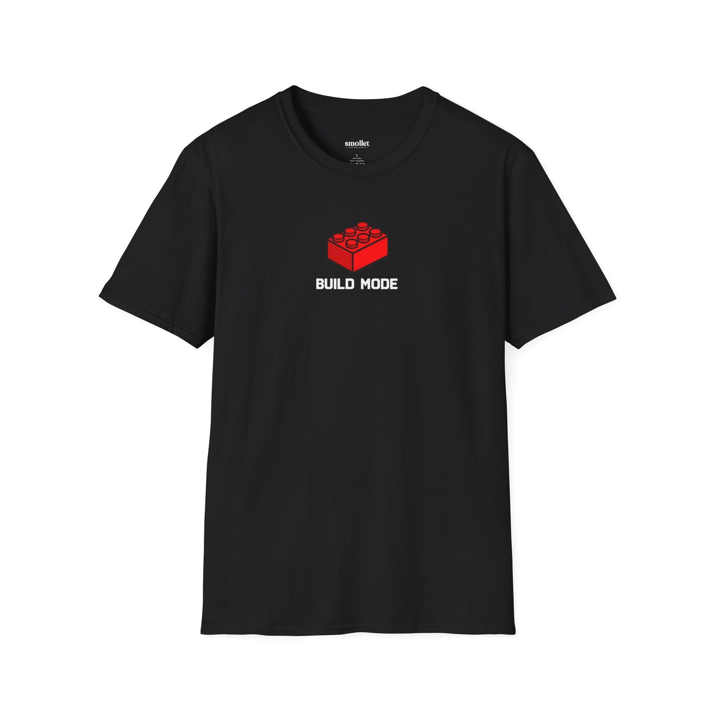 Build Mode T‑Shirt — Red Brick Graphic Tee for Builders & Lego Fans