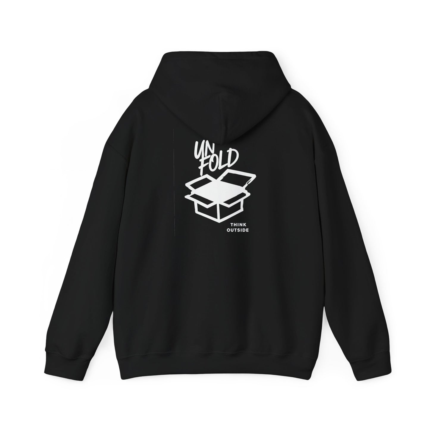 Hoodie — UNFOLD Box Graphic Pullover (Minimal Logo)