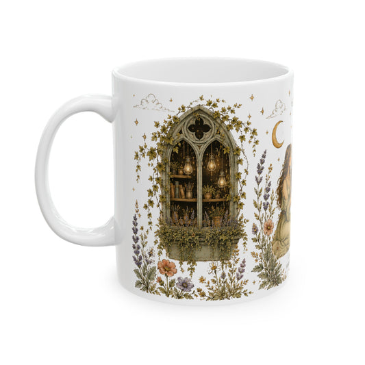 Gemini Zodiac Ceramic Mug – Vintage Botanical Astrology Coffee Cup (11oz)
