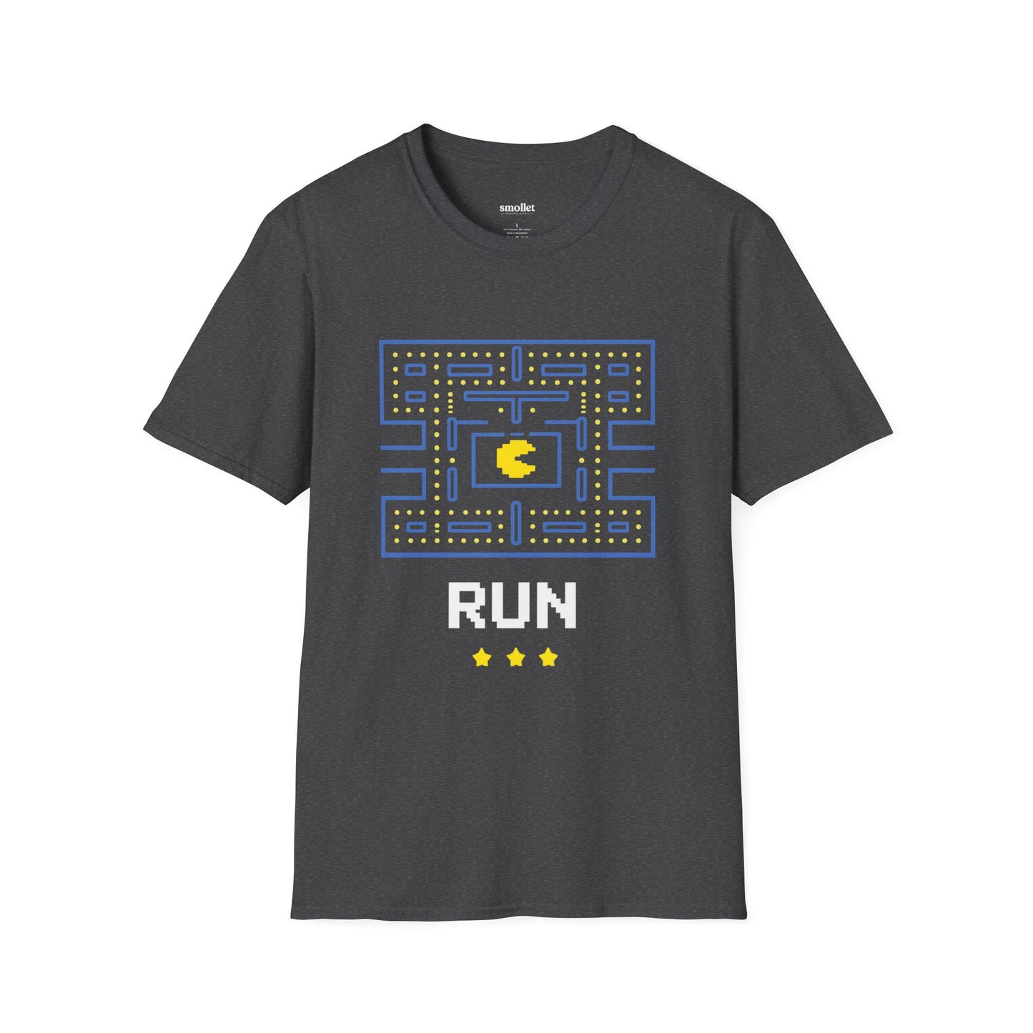 Pac-Man Maze Tee — Retro Arcade "RUN" Graphic T-Shirt
