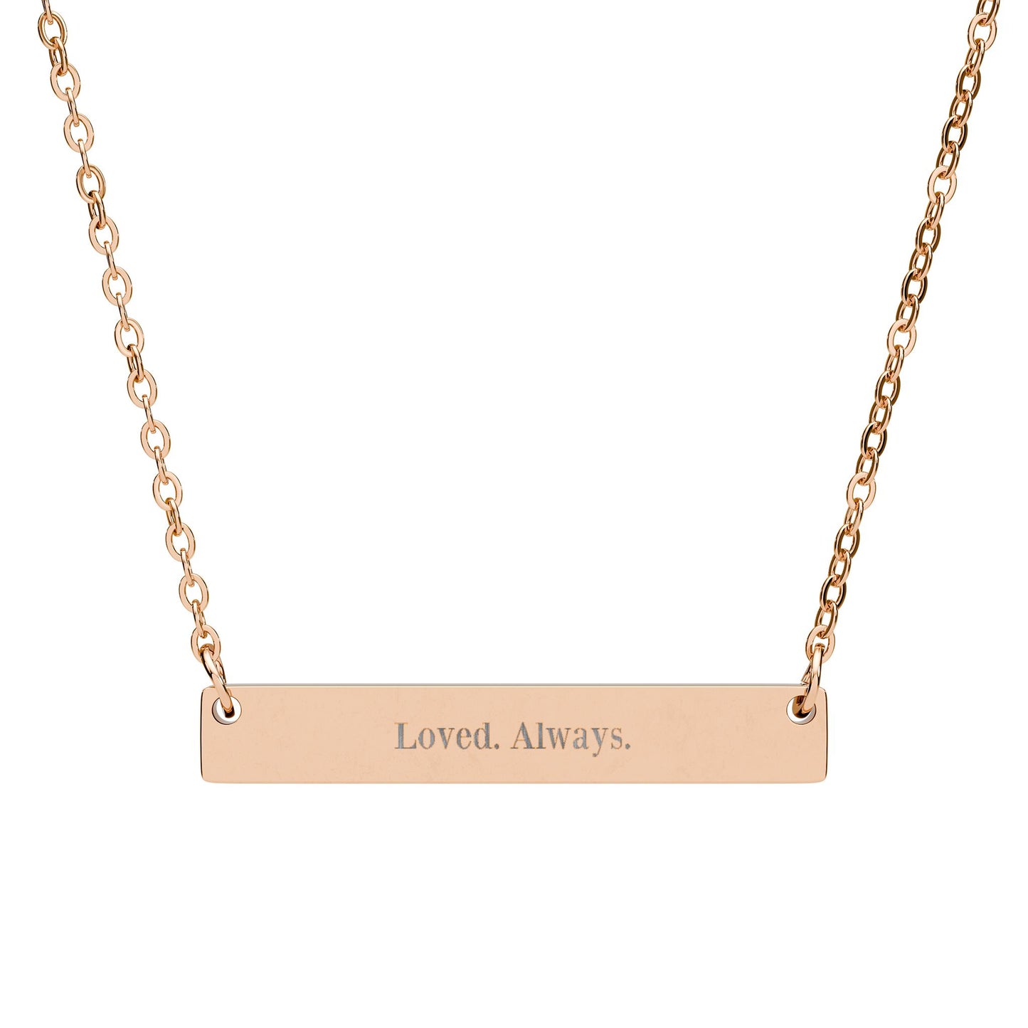 "loved. always" - Engravable Horizontal Bar Necklace