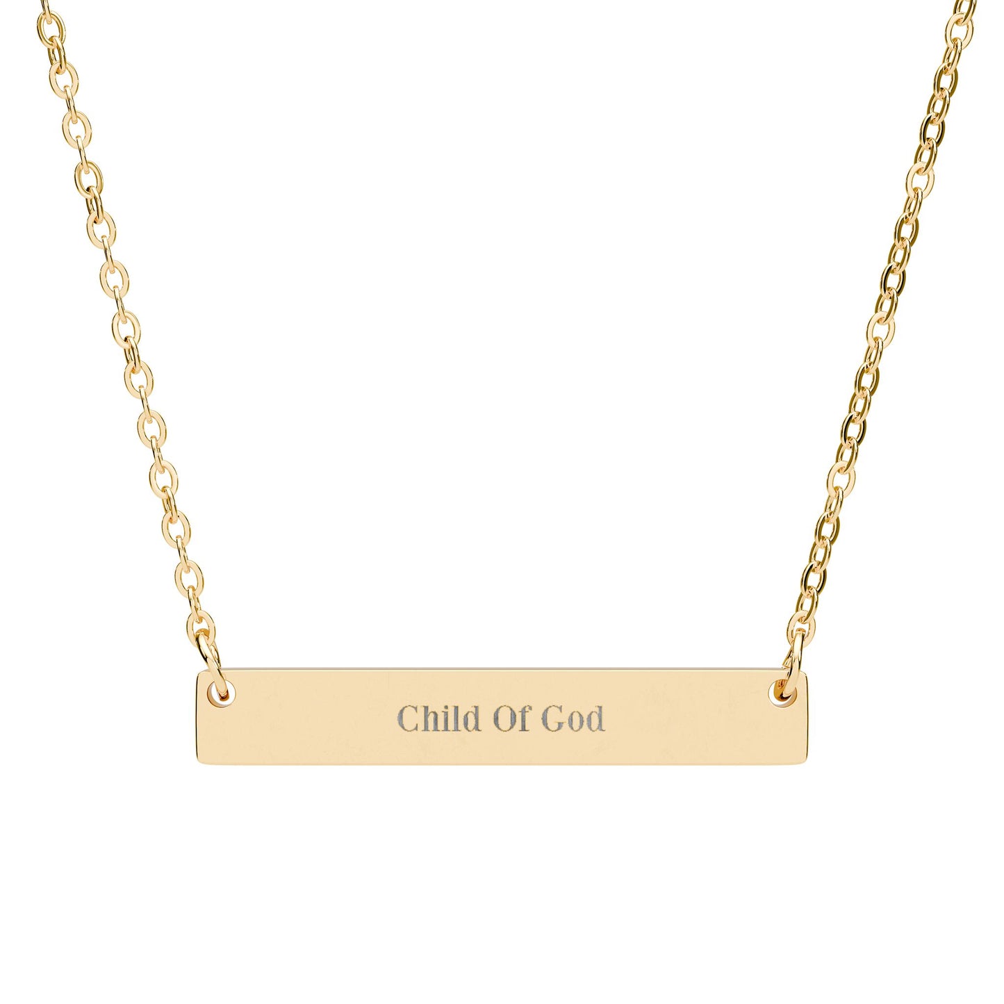 "Child of God"  - Engravable Horizontal Bar Necklace