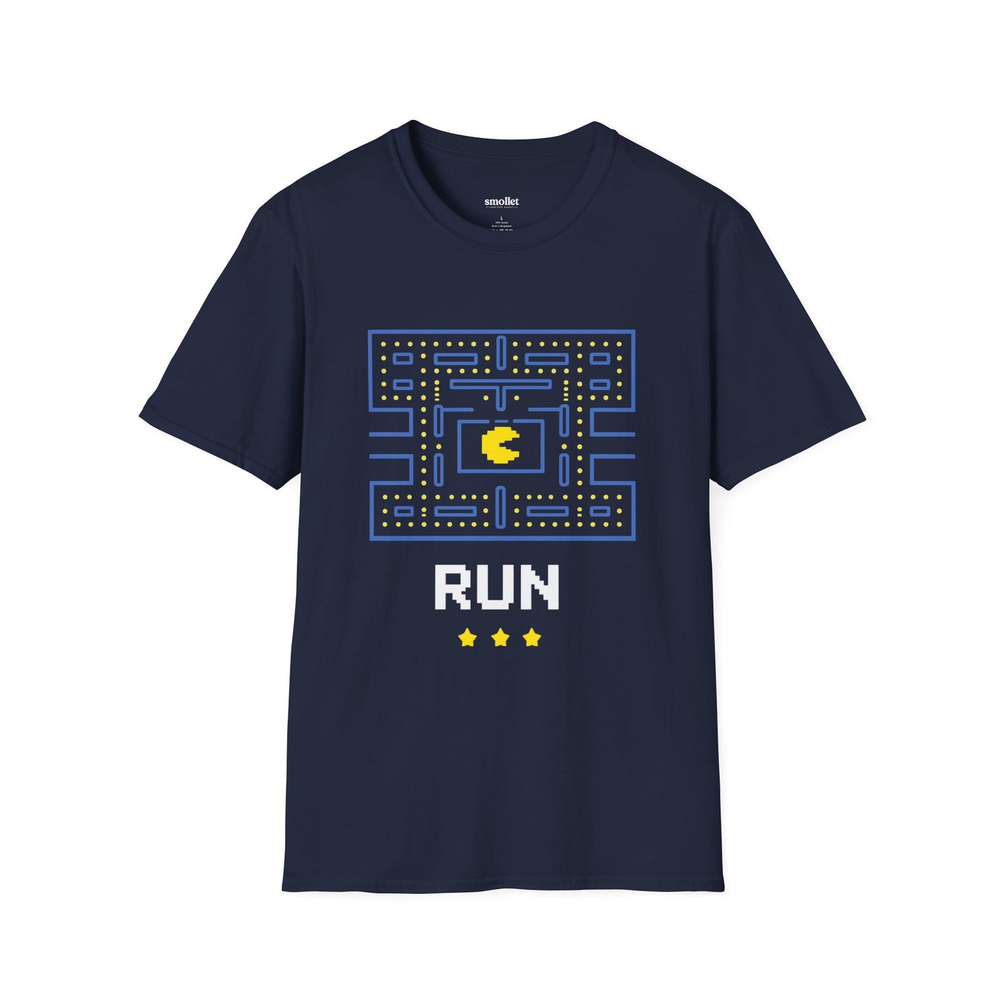 Pac-Man Maze Tee — Retro Arcade "RUN" Graphic T-Shirt