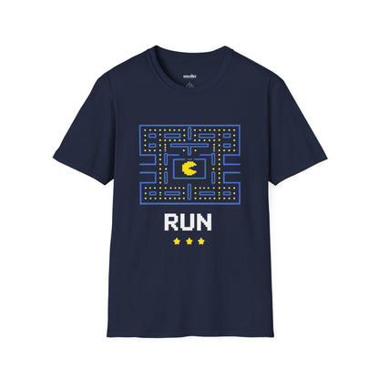 Pac-Man Maze Tee — Retro Arcade "RUN" Graphic T-Shirt