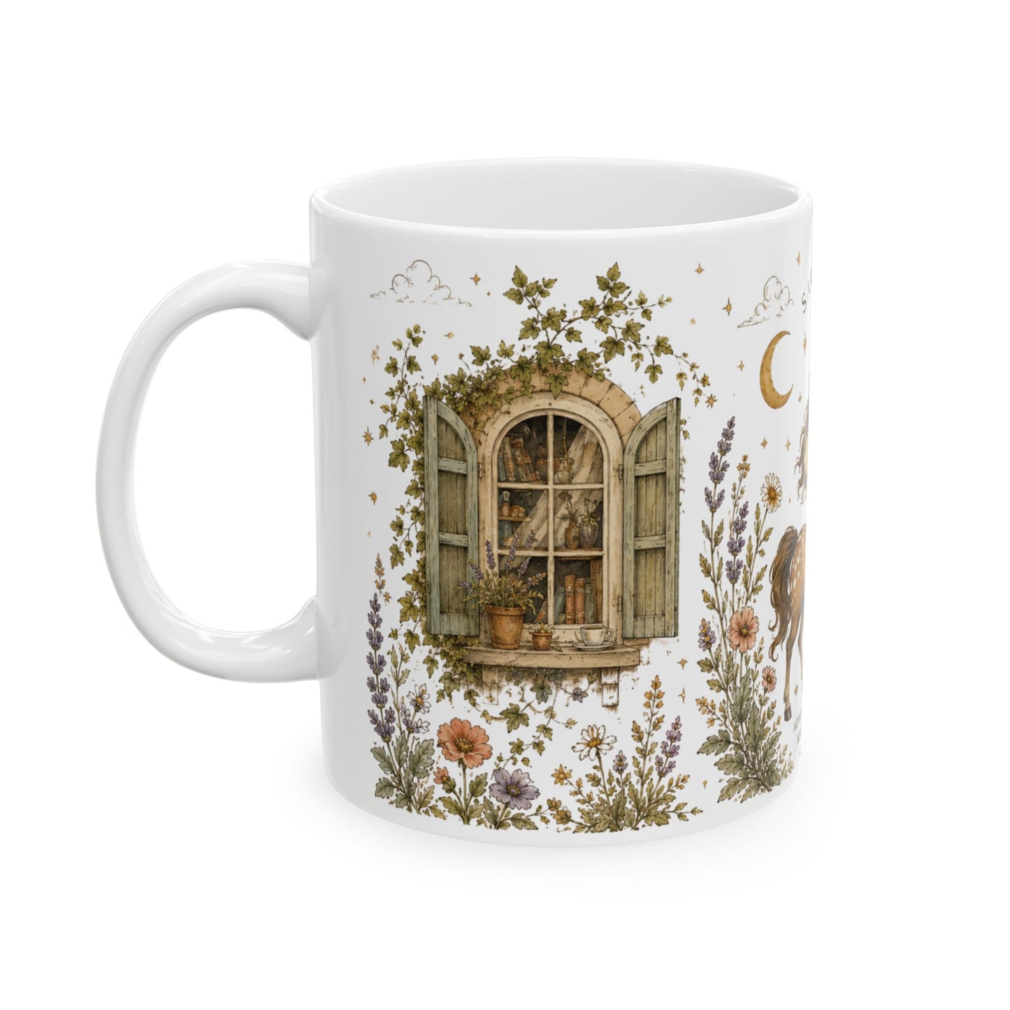 Sagittarius Zodiac Mug — Vintage Botanical Astrology Coffee Cup (11oz)
