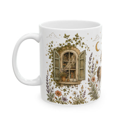 Sagittarius Zodiac Mug — Vintage Botanical Astrology Coffee Cup (11oz)