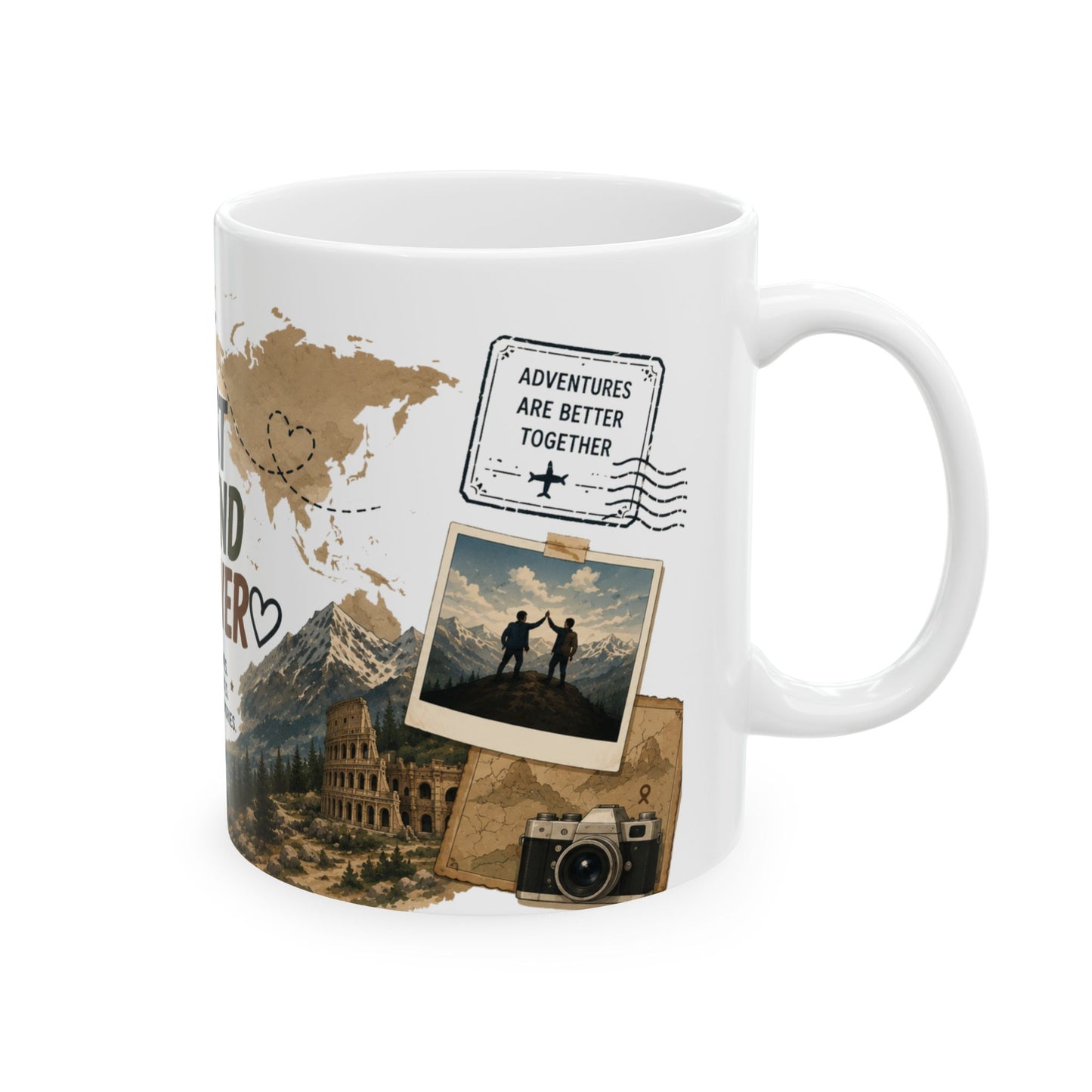 Best Friend Forever Mug | Travel Buddy Gift | Friendship Mug for Best Bros (11Oz)