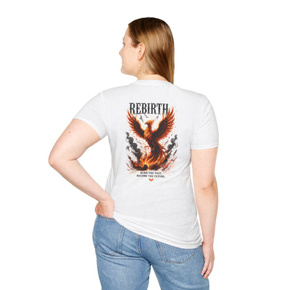 Rebirth T‑Shirt — Minimal Fiery Bird Graphic