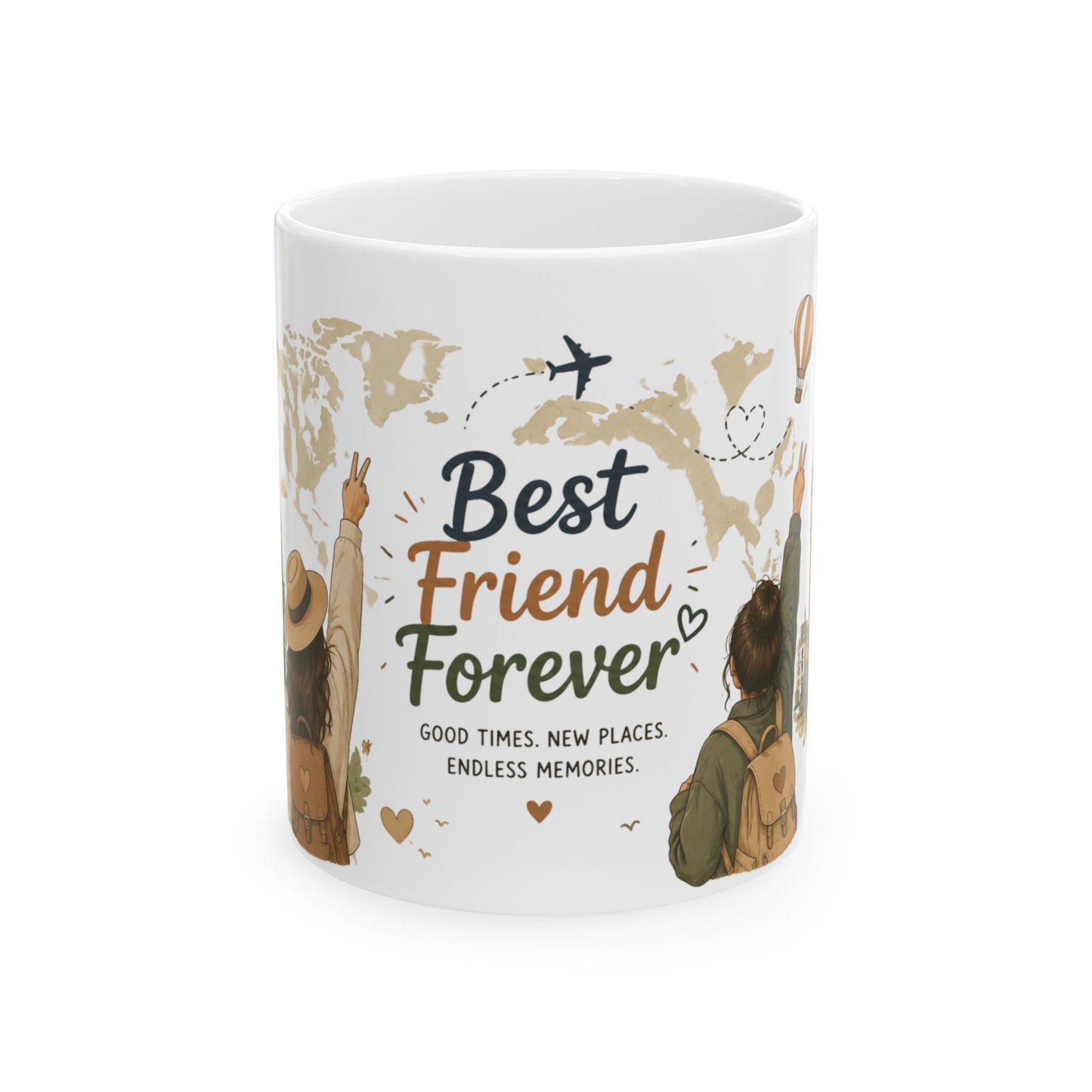 Travel the World Best Friend Mug | Adventure Friendship | Mug Best Friend Forever (11Oz)
