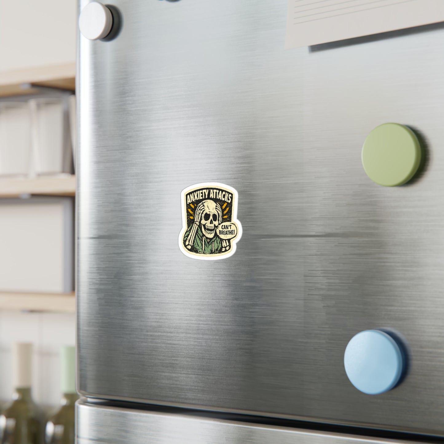 Anxiety Attacks Skull Sticker — Kiss-Cut Vinyl Decal