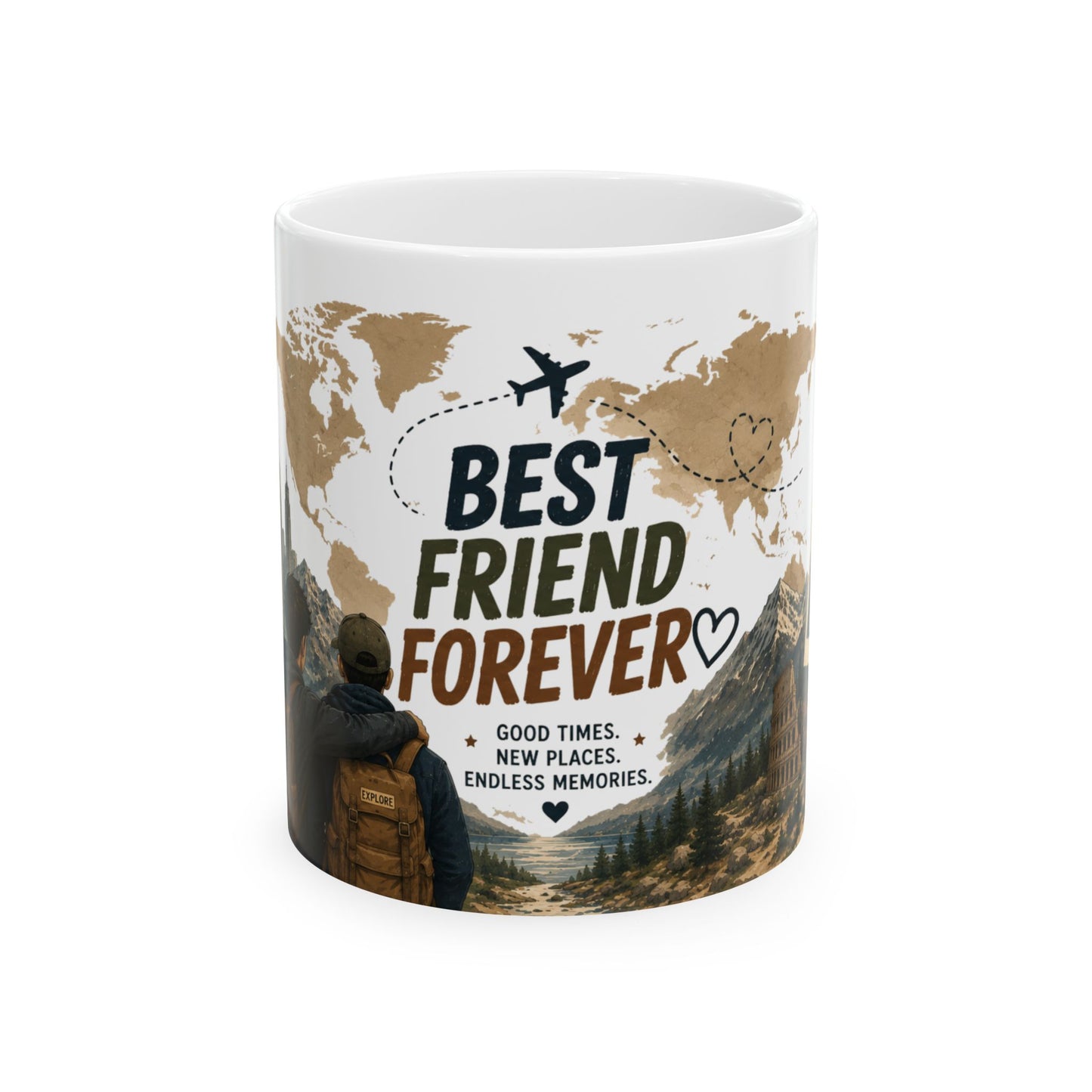 Best Friend Forever Mug | Travel Buddy Gift | Friendship Mug for Best Bros (11Oz)