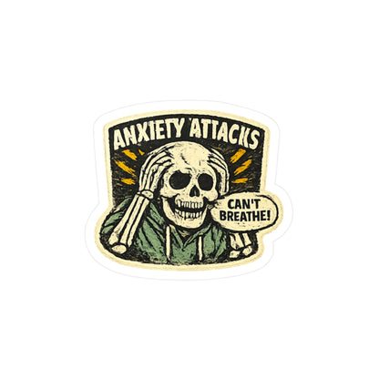 Anxiety Attacks Skull Sticker — Kiss-Cut Vinyl Decal