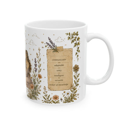 Gemini Zodiac Ceramic Mug – Vintage Botanical Astrology Coffee Cup (11oz)