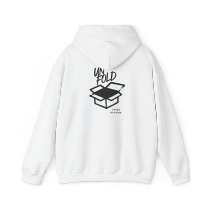 Hoodie — UNFOLD Box Graphic Pullover (Minimal Logo)