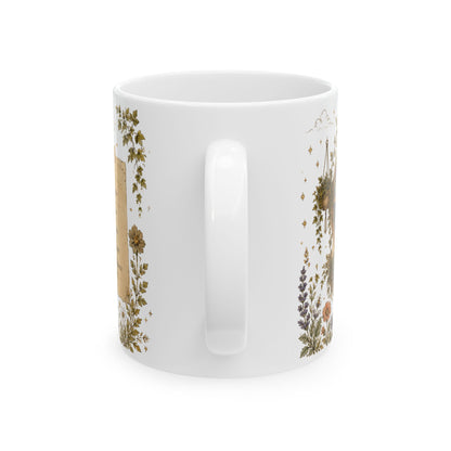Libra Zodiac Mug — Vintage Botanical Astrology Coffee Cup (11oz)
