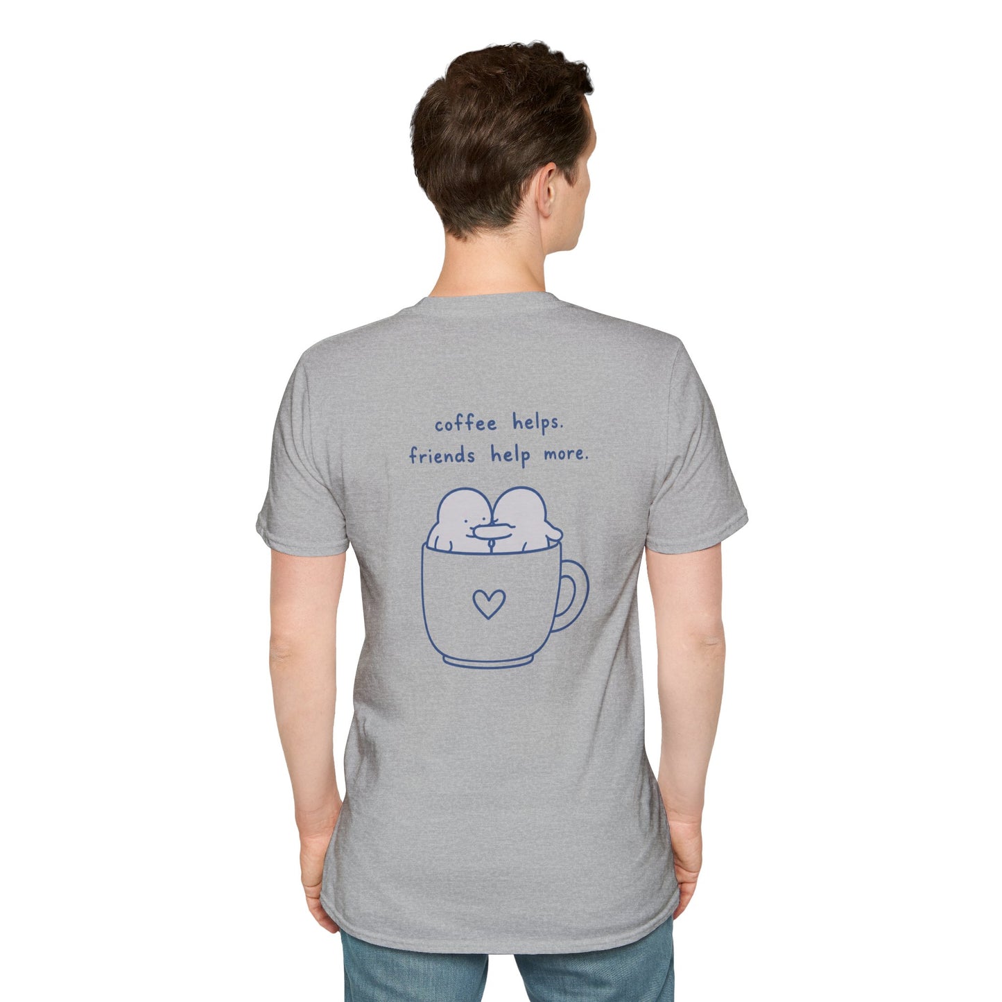 Coffee Helps Friends Help More Shirt | Cute Coffee Lover Friendship T-Shirt | Best Friend Graphic Tee