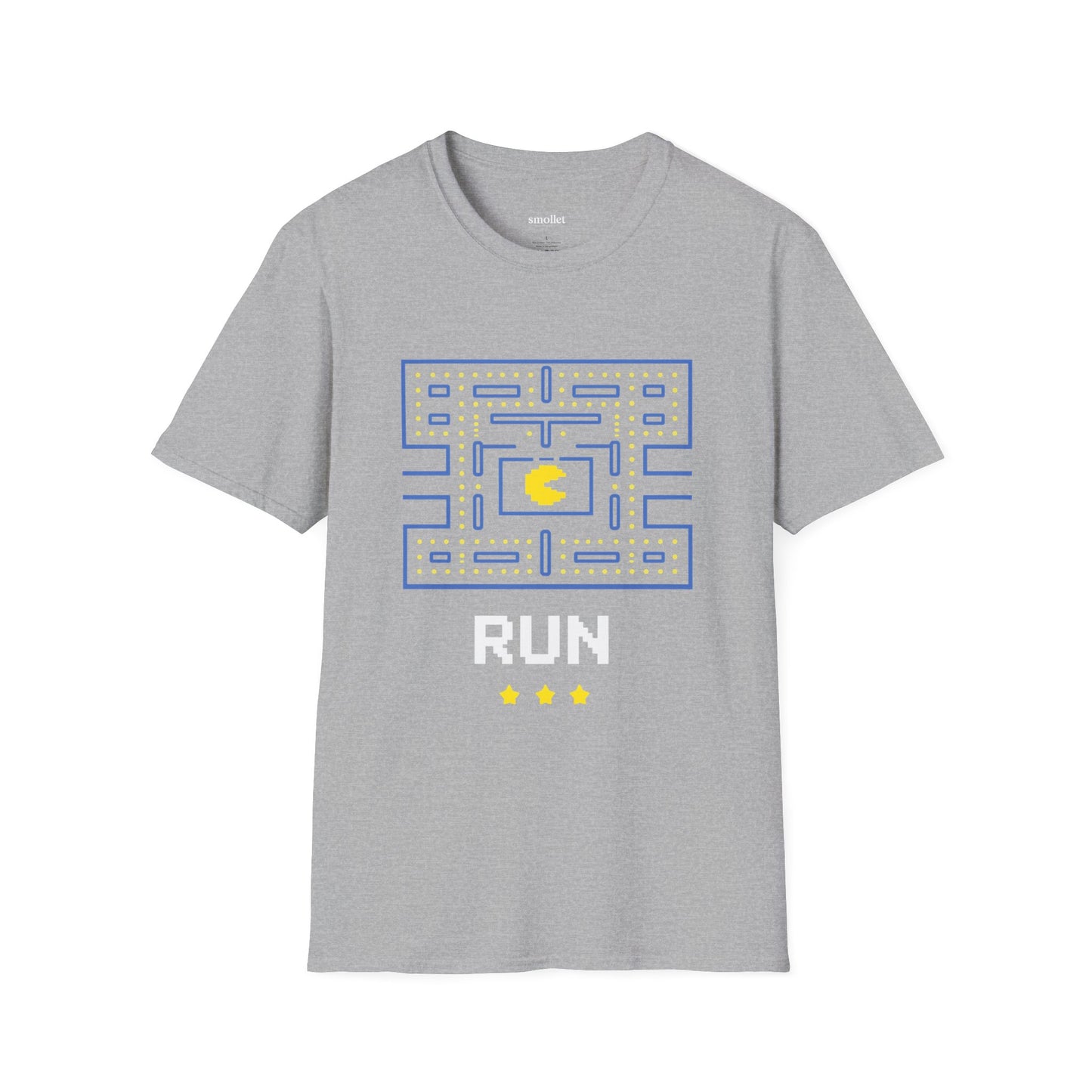 Pac-Man Maze Tee — Retro Arcade "RUN" Graphic T-Shirt