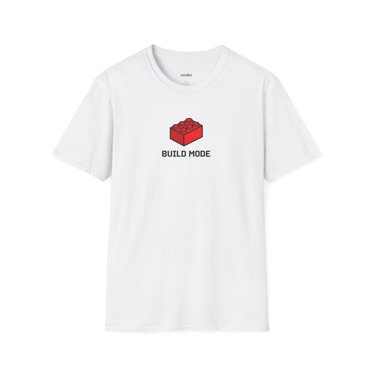 Build Mode T‑Shirt — Red Brick Graphic Tee for Builders & Lego Fans