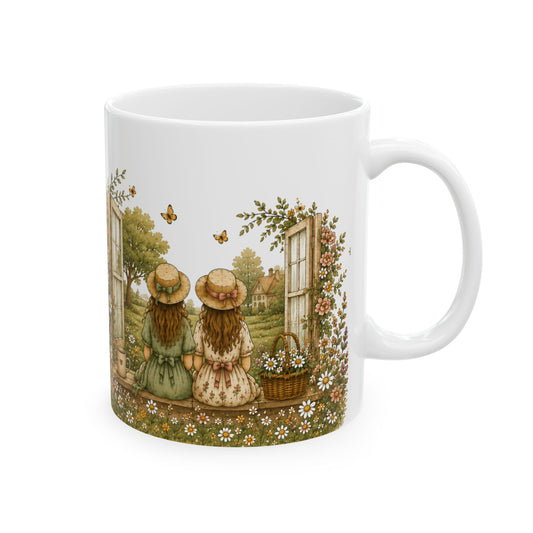 Best Friend Forever Floral Mug | Cottagecore Bestie Gift for Her (11 0z)