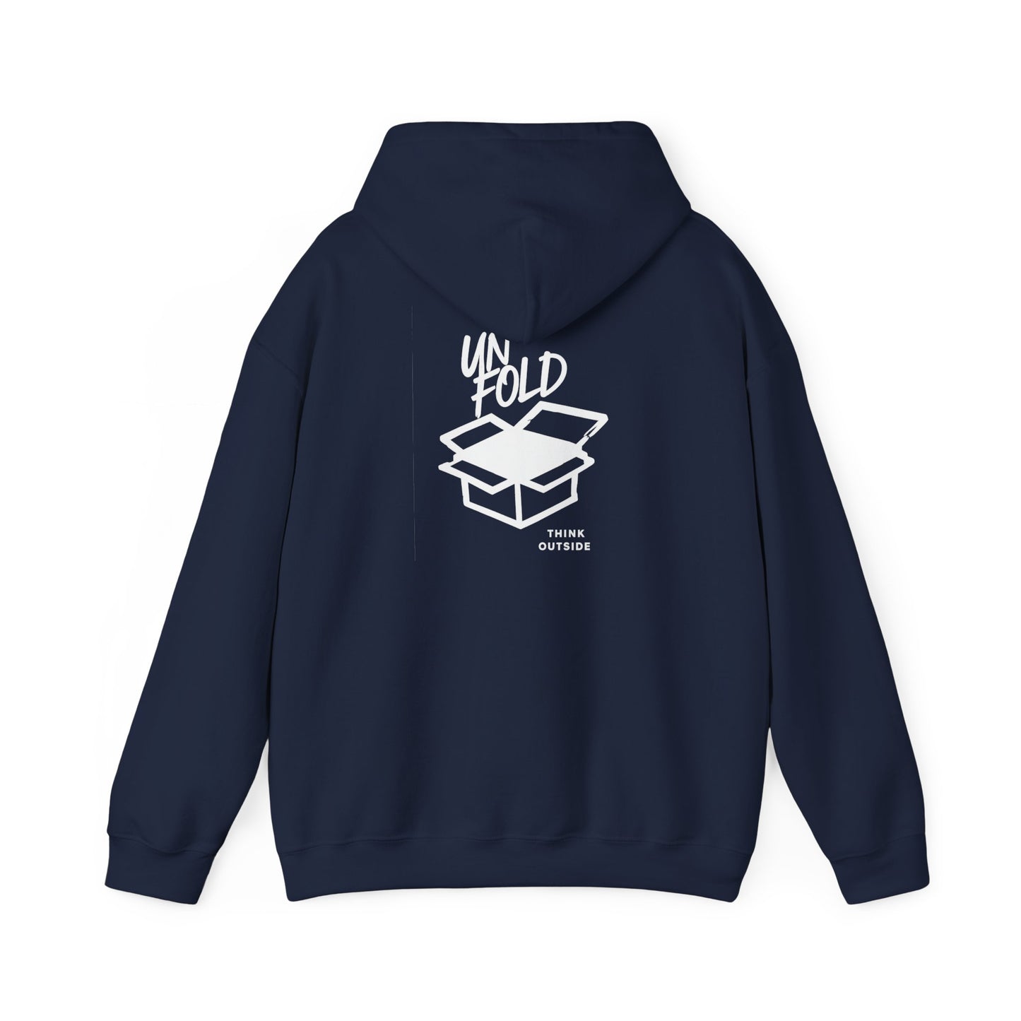 Hoodie — UNFOLD Box Graphic Pullover (Minimal Logo)