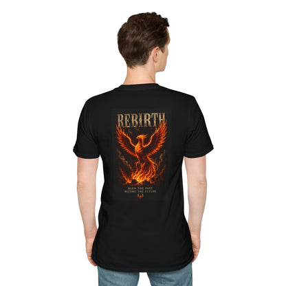 Rebirth T‑Shirt — Minimal Fiery Bird Graphic